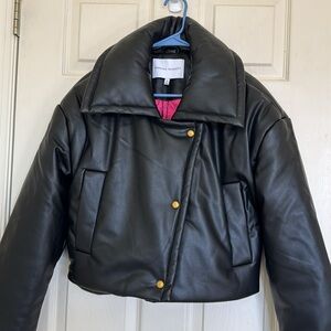 NWT REBECCA MINKOFF Women’s Black Cropped Moto Jacket Size Medium